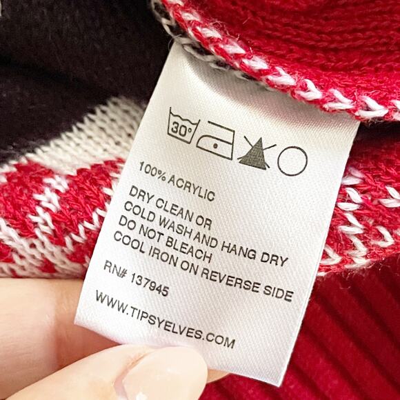 TIPSY ELVES Santa Yellow Snow Ugly Christmas Sweater Medium M - Picture 10 of 10